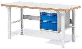Dielenský stôl SOLID s 3 zásuvkami, nosnosť 750 kg, 1500x800 mm, laminát