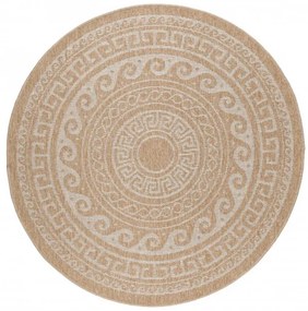 Šnúrkový koberec Comilla ornament béž, kruh