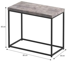 Príručný stolík Tender - čierna / betón