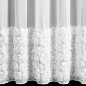 ZÁCLONA NA KRÚŽKOCH EVA MINGE ROSES7 350X250 CM BIELA