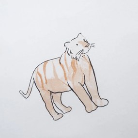 Biela napínacia bavlnená detská plachta na jednolôžko 90x190 cm Zoo Animals – Bianca