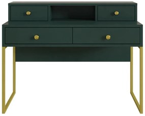 Dizajnový stôl JORDAN 120 cm tmavo zelená + zlaté nohy