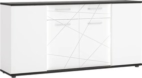 Komoda Venezia VENK02 4D2S biela alpská/dub vicenza čierna/mdf biela L