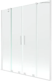 Mexen Velar Duo, 2-krídlová posuvná vaňová zástena 160 x 150 cm, 8mm číre sklo, biely profil, 896-160-000-02-20