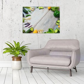 Sklenený obraz zeleniny (70x50 cm)