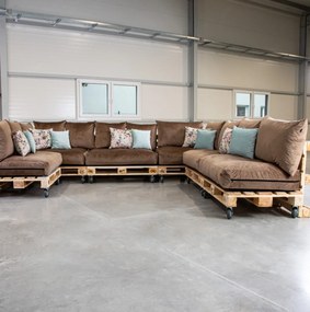 Golden Garden Paletové sedenie GG91/1 - Podsedáky a Vankúše "FIT IN" 120cm x 80cm x 15cm - penový granulát - capuccino