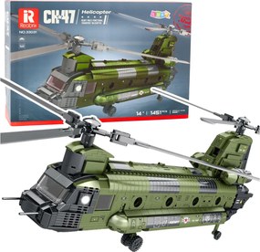 LEAN Toys Stavebnica vojenský vrtuľník CH-47 Chinook 1451 ks
