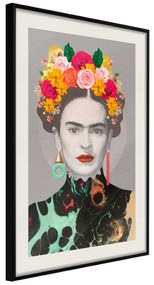 Artgeist Plagát - Majestic Frida [Poster] Veľkosť: 20x30, Verzia: Čierny rám s passe-partout