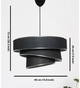 Závesné svietidlo v čierno-striebornej farbe s textilným tienidlom ø 40 cm Couper – Opviq lights