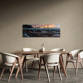 Obraz - krajina na Novom Zélande (s hodinami) (90x30 cm)