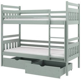 Detská poschodová posteľ 90 cm Aras (grafit). Vlastná spoľahlivá doprava až k Vám domov. 615006