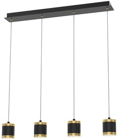 Wofi 7003-404-LED Stmievateľný luster na lanku TOULOUSE LED/34W/230V čierna/zlatá