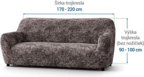 Bielastické poťahy MARMO hnedé trojkreslo (š. 170 - 220 cm)
