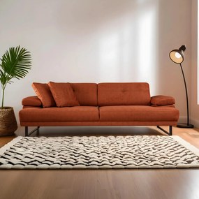 Praktická trojmiestna rozkladacia pohovka Mustang, 239 x 99 cm, oranžová