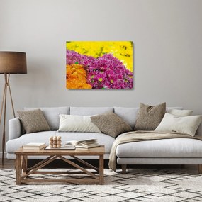 Sklenený obraz ružového kvetu (70x50 cm)