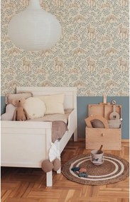 Tapeta lesné rozprávkové zvieratká béžová 280x50 cm