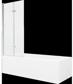 Mexen Vega obdĺžniková vaňa 170 x 70 cm s obkladom a 2-krídlovou zástenou 80 cm, Transparentné, Chrómová - 550117070X9208020100