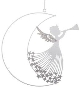 Vianočná kovová dekorácia Anjel, 20 x 21 x 0,5 cm