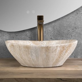 Rea Sofia Savana Mat, umývadlo na dosku 410x345x150 mm, imitácia kameňa, REA-U6361