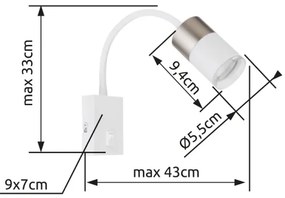 Globo 57851W - Nástenné bodové svietidlo BRISBON 1xGU10/25W/230V biela/chróm