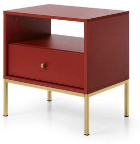 PROXIMA.store - Dizajnový nočný stolík - PIERA FARBA: modrá, FARBA NÔH: zlatá