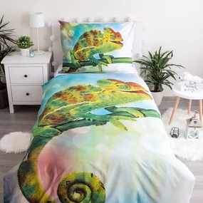 Jerry Fabrics Svietiace obliečky Chameleon - Zelená | 140 x 200 cm / 70 x 90 cm