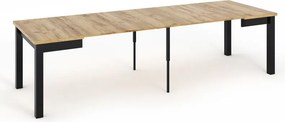 Vintino VIGO rozkladací jedálenský stôl 160-200 x 90 cm dub zlatý craft/čierny