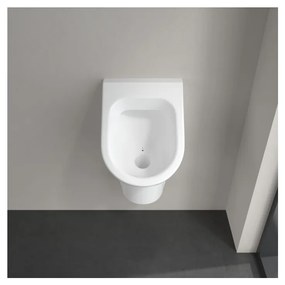 Villeroy & Boch ARCHITECTURA - Odsávací pisoár, 355x385 mm, s cieľovým objektom, prívod vody skrytý, biela Alpin CeramicPlus 557405R1