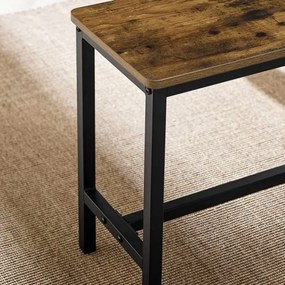 Sada barový stôl a 2 lavice TREVOR hnedá/čierna