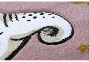 Detský kusový koberec Sloník ružový kruh 140cm