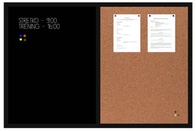 Toptabule.sk KMTDRCRCBL Kombinovaná tabuľa čierna v čiernom drevenom ráme 120x90cm