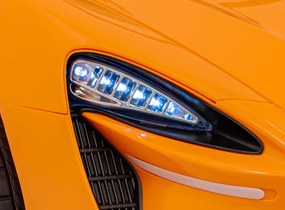 Ramiz McLaren Artur batéria pre deti Oranžová + pohon 4x4 + diaľkové ovládanie + pomalý štart + EVA + LED audio