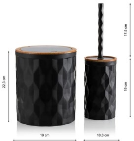 Kúpeľňový set REINA 5 ks čierna/hnedá