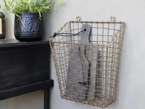 Mosadzný antik kovový košík Fil de fer Basket - 28*16*33 cm