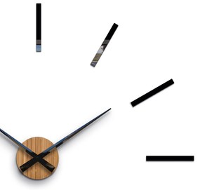 Nástěnné samolepící hodiny Cezar 65 cm černé/hnědé