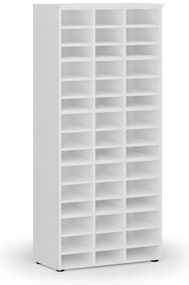 Triediaci regál PRIMO WHITE, 800 x 420 x 1781 mm, 45 priehradok, biely