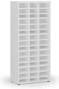 Triediaci regál PRIMO WHITE, 800 x 420 x 1781 mm, 45 priehradok, biely