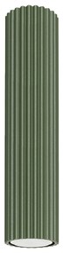 Stropné svietidlo Karbon, 1x olivovo zelené kovové tienidlo, (30 cm)