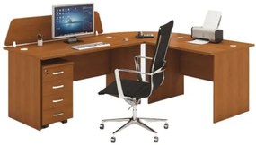 Kancelársky pracovný stôl s kontajnerom MIRELLI A+, typ E, čerešňa