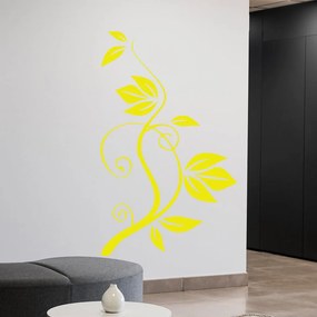 Veselá Stena Samolepka Ťahajúca sa kvetina Farba: žltá, Veľkosť: 100 x 62 cm