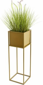 KOVOVÝ KVETINÁČ SO STOJANOM PLAIN 70X24 CM ZLATÁ