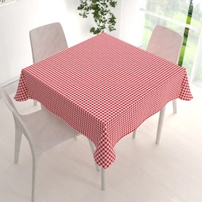 Biante Bavlnený štvorcový obrus Sandra SA-056 Červeno-biele kocky 90x90 cm