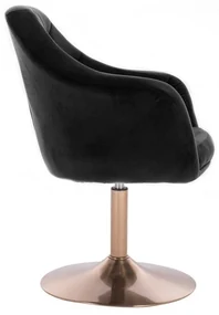 LuxuryForm DESIGN Kreslo ANDORA VELUR na zlatom tanieri - čierne