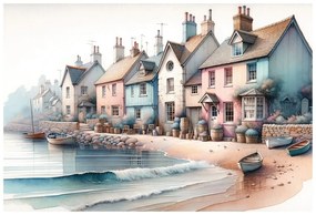 Fototapeta pastelové prímorské domčeky