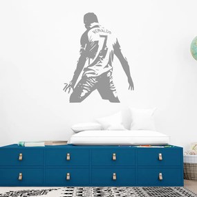Veselá Stena Samolepka Futbalista Ronaldo Farba: šedá, Veľkosť: 40 x 51 cm