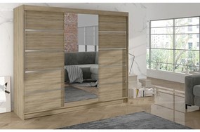 Šatníková skriňa DERBY VI - 200 cm Biela - dub artisan