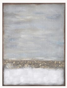 Ručne maľovaná nástenná dekorácia v drevenom ráme Abstract Horizon