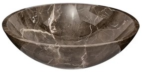 Umývadlo na dosku SAT Purity 43x43 cm hnedý mramor bez otvoru pre batériu, bez prepadu SATPURBR, 1 ks