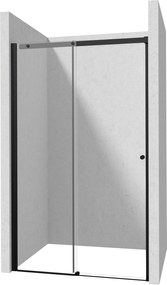 Deante Kerria Plus, posuvné sprchové dvere 140x200 cm, 6mm číre sklo, čierny profil, DEA-KTSPN14P