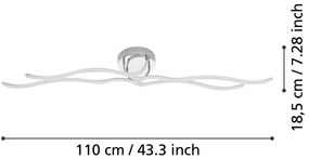 LED stropné svietidlo v striebornej farbe 16x108,5 cm RONCADE – EGLO